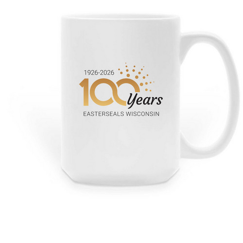 100 Years of Easterseals Wisconsin, a White Large Coffee Mug