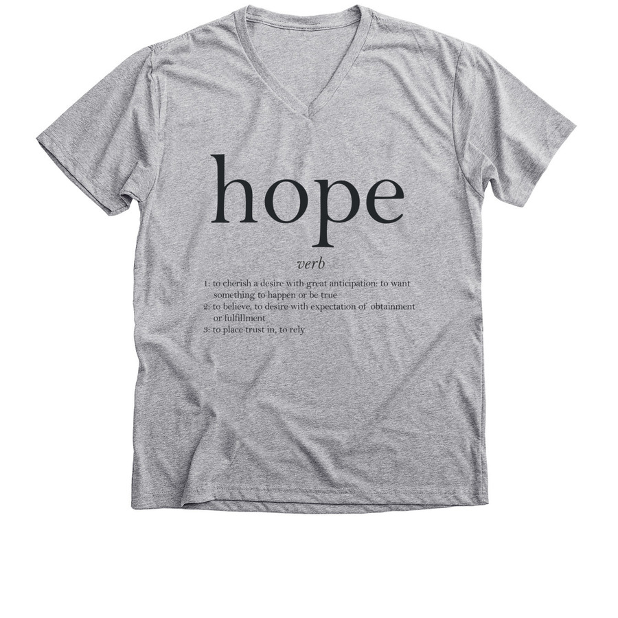 Hope Defined Adult Shirts (Dark), a Athletic Heather Premium V-Neck Tee