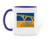 Camino Coffee Mug, a Dark Blue Two-Tone Ceramic Mug (back-view)