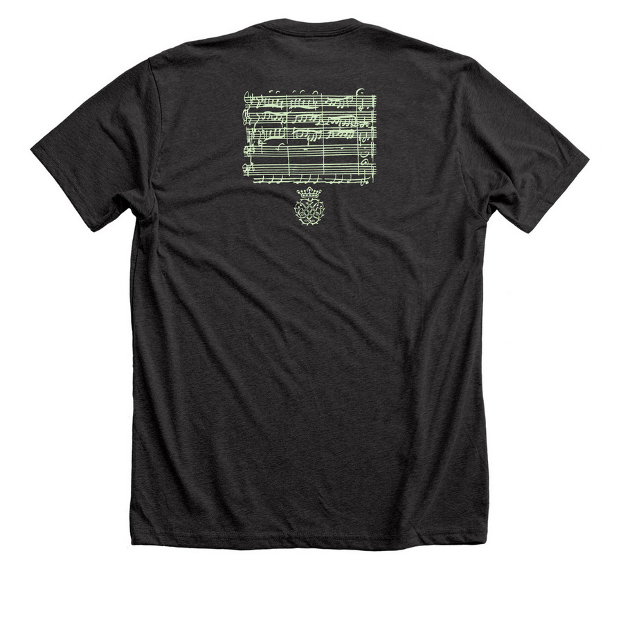 2026 Marlboro Bach Shirts, a Dark Grey Heather Premium Unisex Tee (back-view)