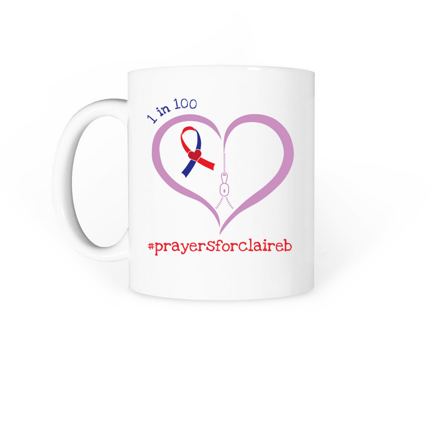 #PrayersforClaireB&nbsp;, a White Coffee Mug (back-view)