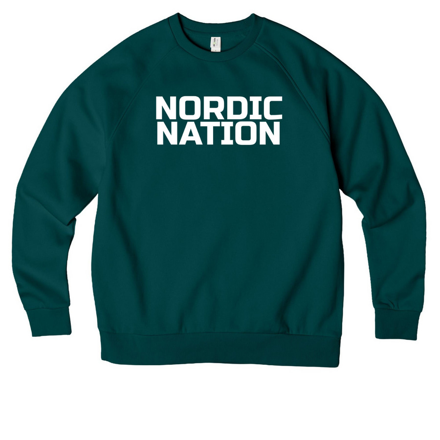 Nordic Nation Collection, a Deep Sea Green Allmade Organic CVC Crewneck Sweatshirt