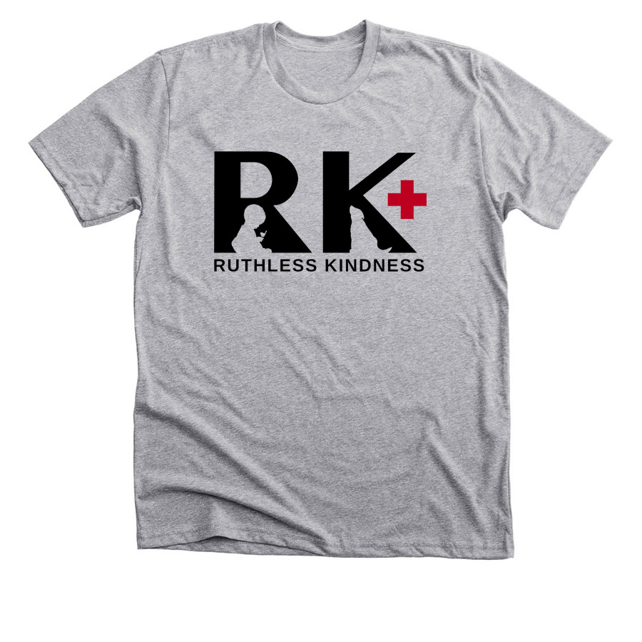 Ruthless Kindness Logo, a Athletic Heather Premium Unisex Tee