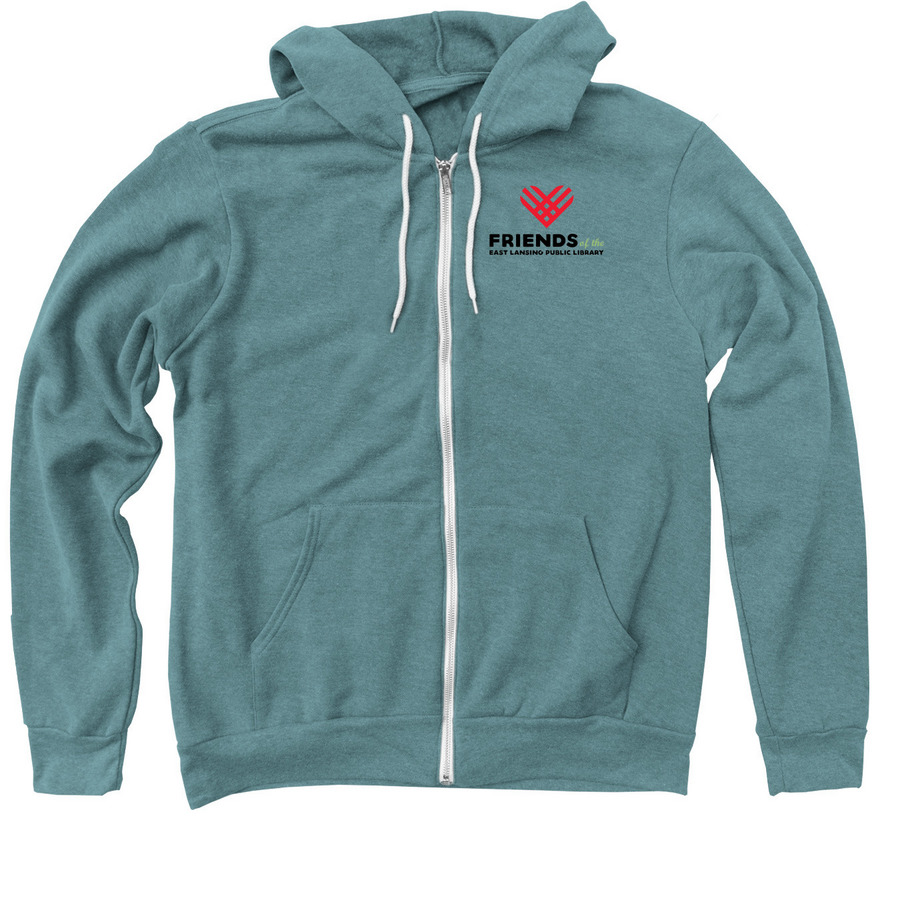 Giving Tuesday, a Heather Deep Teal Zip Up Hoodie