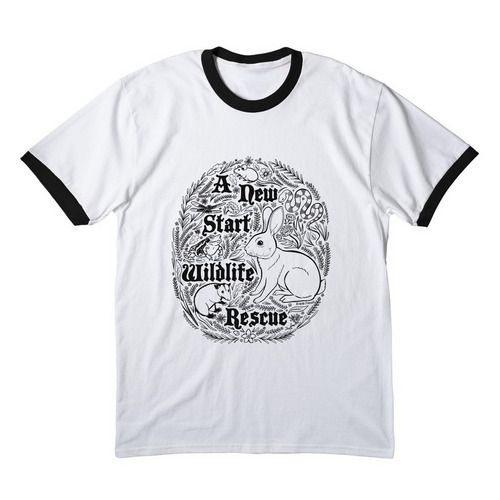 ANSWRR Folk Shirt, a White/ Jet Black Cotton Ringer Tee