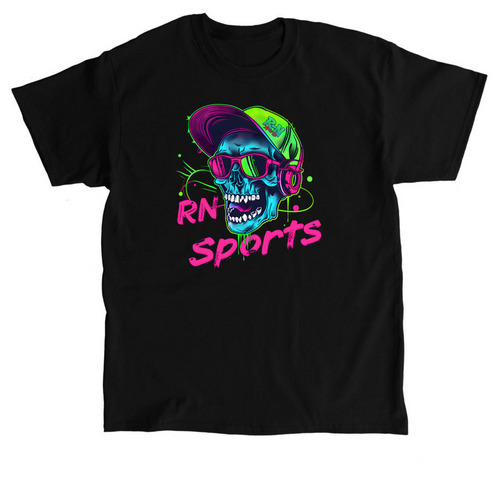 RN Sports Skull Logo, a Black Classic Unisex Tee