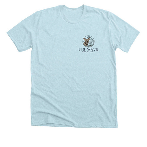 kona's face logo, a Heather Ice Blue Premium Unisex Tee