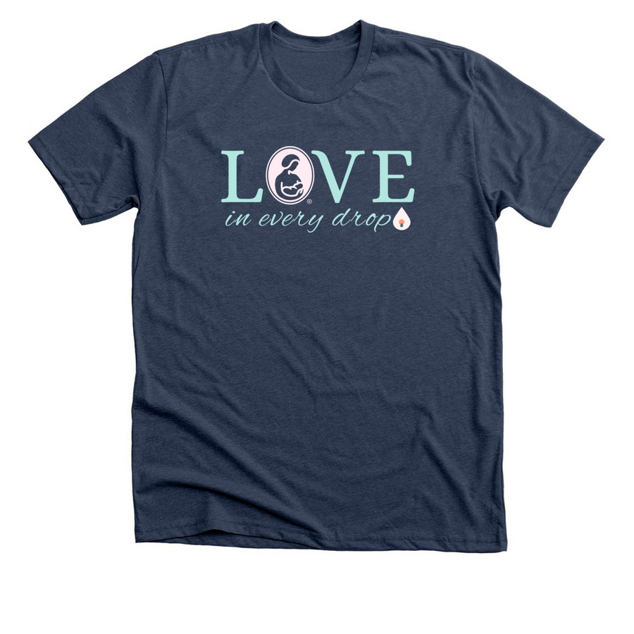 Support La Leche League, a Heather Navy Premium Unisex Tee