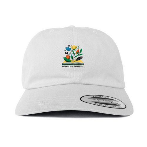 When Kids Read, PA Succeeds Hats, a White Printed Classic Baseball Cap