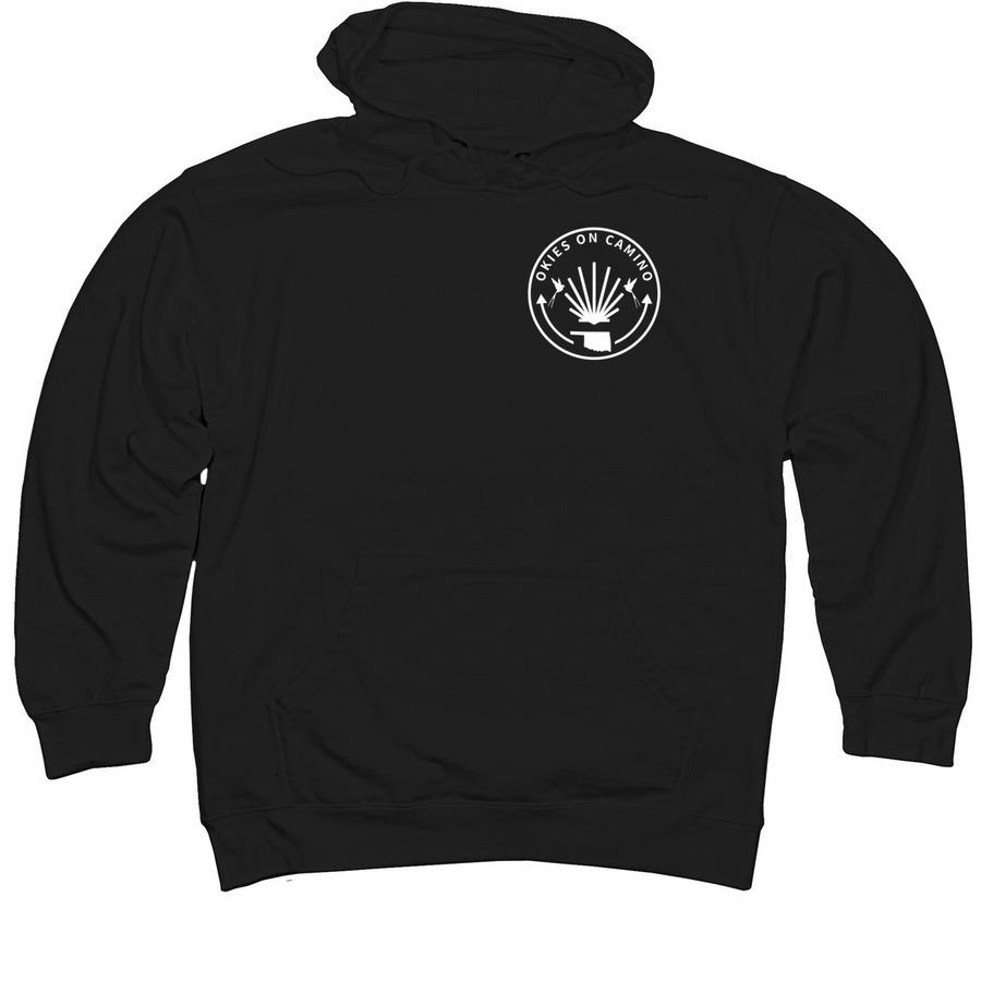 Okies on Camino Chapter, a Black Midweight Pullover Hoodie