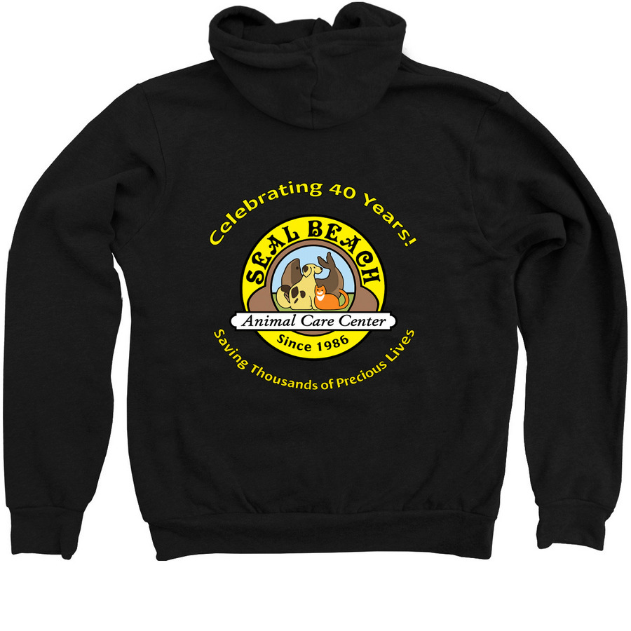 Limited Edition Anniversary Zip Up Hoodie, a Black Zip Up Hoodie (back-view)