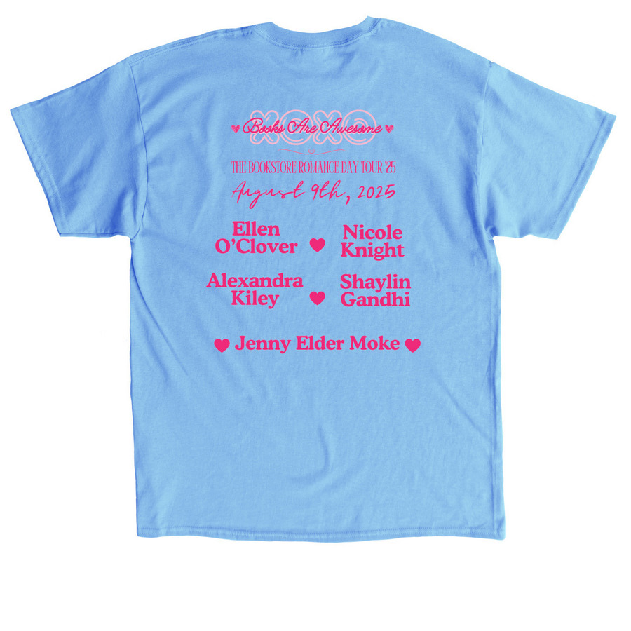 Bookstore Romance Day 2025, a Carolina Blue Classic Unisex Tee (back-view)