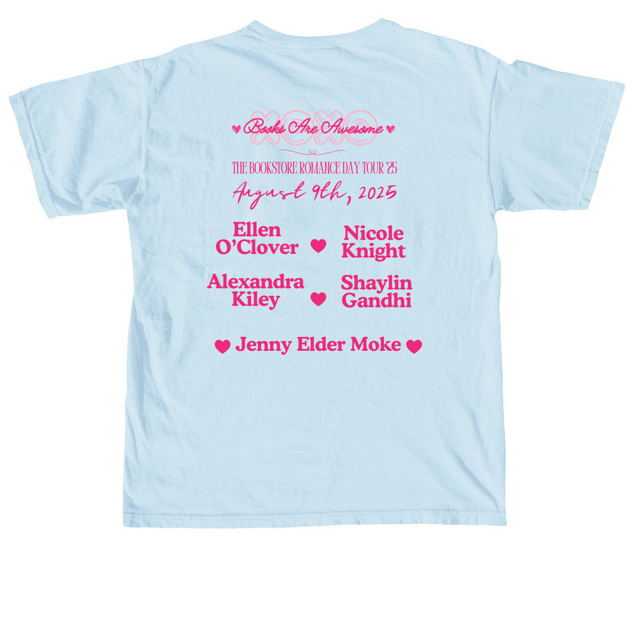 Bookstore Romance Day 2025, a Chambray Comfort Colors Unisex Tee (back-view)