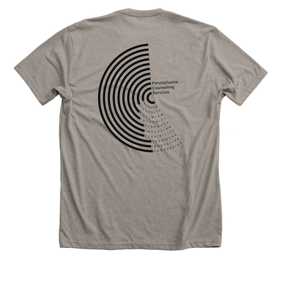 Values, a Heather Stone Premium Unisex Tee (back-view)