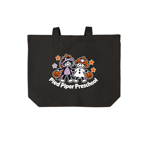 ? Spooky Friends Tote&nbsp;, a Deep Black Cotton Canvas Tote Bag