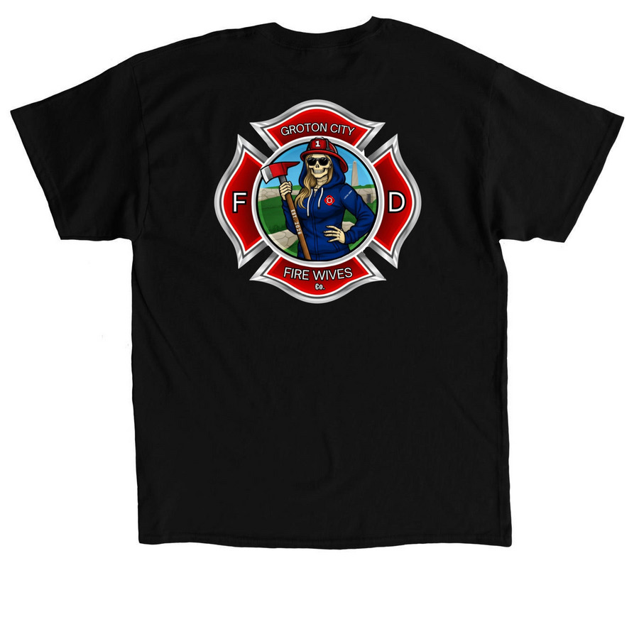 The Fire Wives Co., a Black Classic Unisex Tee (back-view)