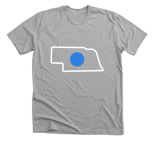 Nebraska Blue Dots, a Athletic Heather Premium Unisex Tee
