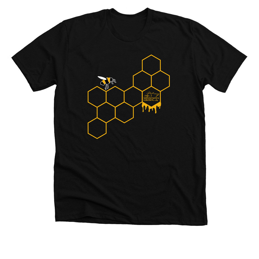 Local Bee Buzzin' by Minnesota Grown, a Solid Black Blend Premium Unisex Tee