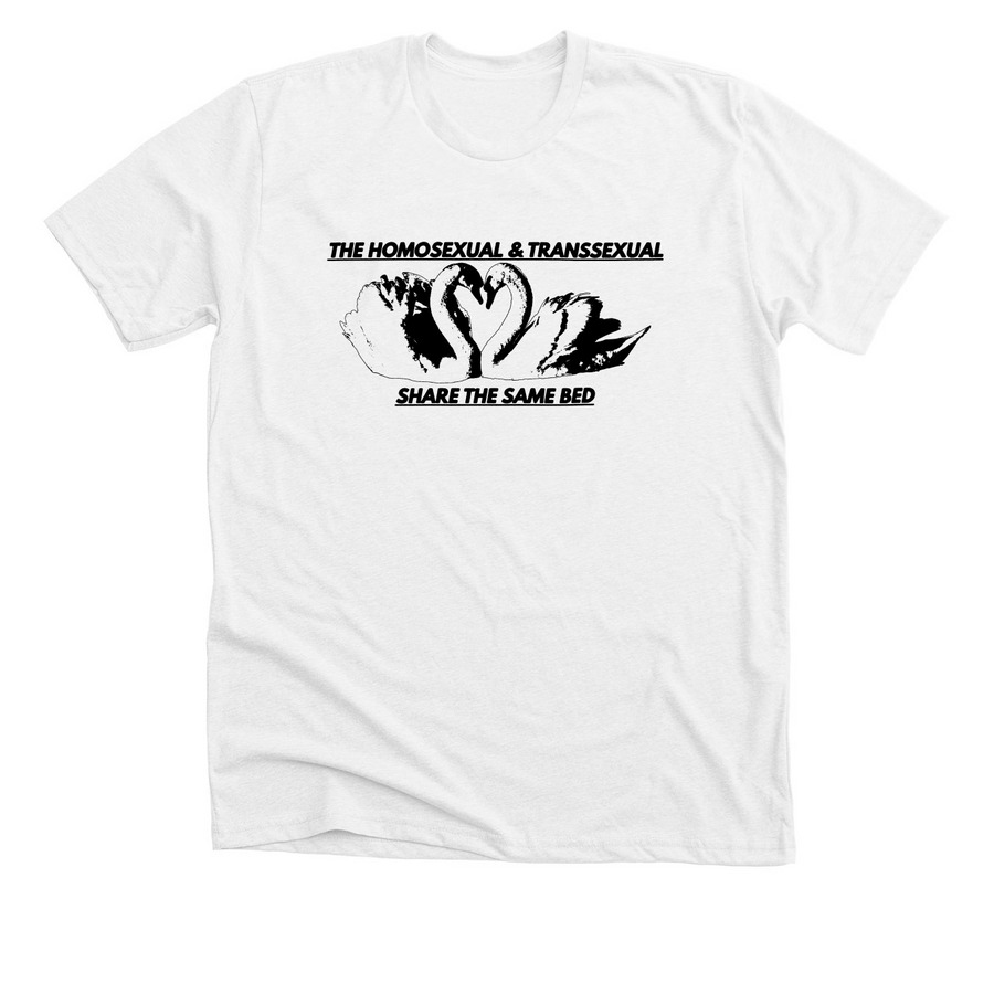 share the same bed, a Solid White Blend Premium Unisex Tee