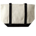 GRRA Tote Bags, a Natural/Black Large Two-Tone Canvas Tote Bag (back-view)