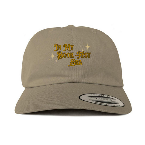 In My Book Fest Era Baseball Cap, a Khaki Printed Classic Baseball Cap