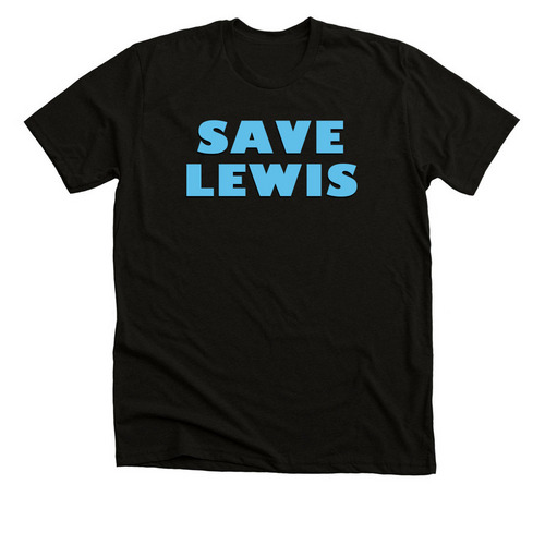 Save Lewis Logo Blue, a Black Heather Premium Unisex Tee