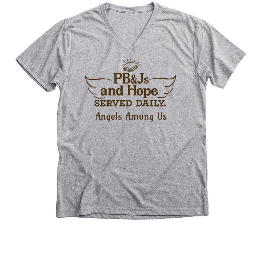 PB & J served daily, a Athletic Heather Premium V-Neck Tee