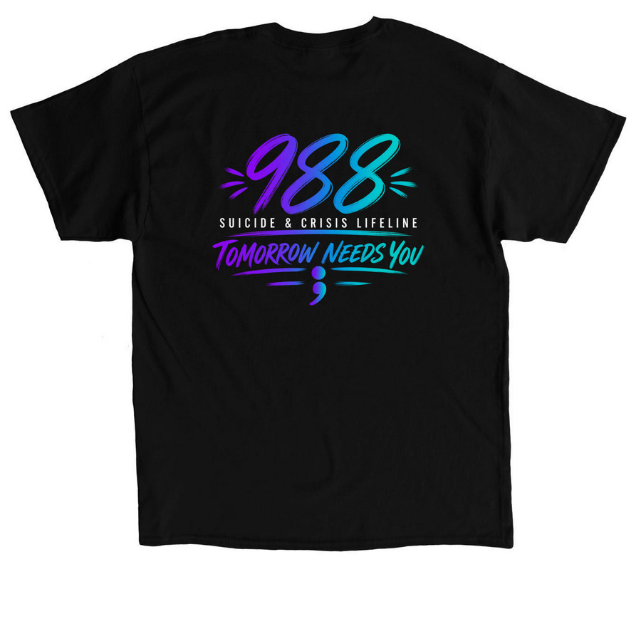 Tomorrow Needs You; BMTG, a Black Classic Unisex Tee (back-view)