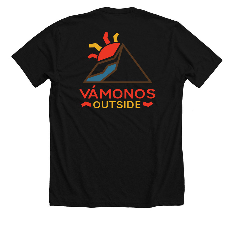 V?monos&nbsp;Outside, a Solid Black Blend Premium Unisex Tee (back-view)