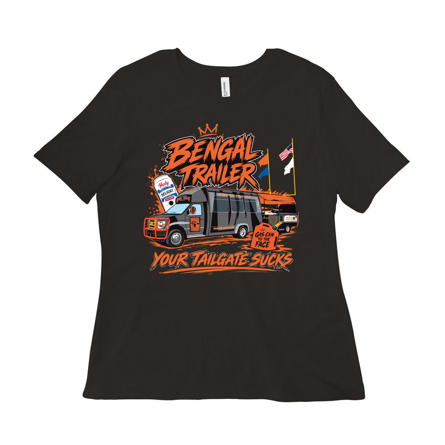 Women's Bengal Trailer T's and More, a Black Women?s Relaxed Cotton Tee