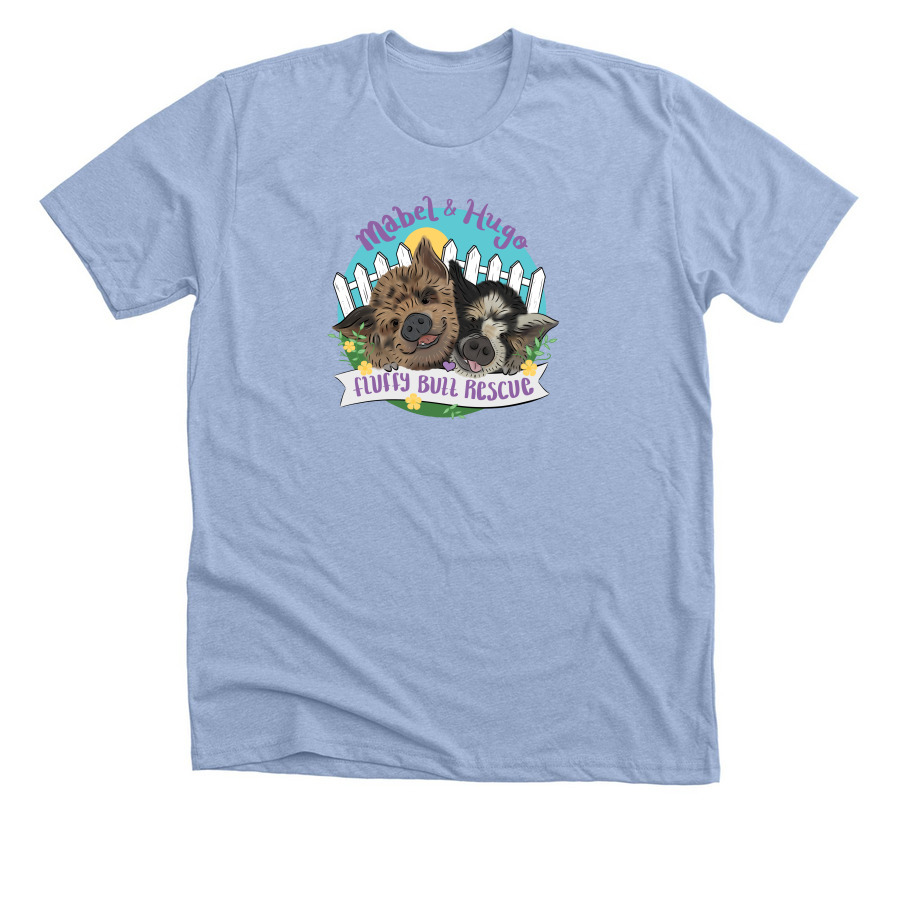 Mabel & Hugo, a Heather Baby Blue Premium Unisex Tee