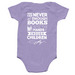 Infants State Logo with Dolly Quote, a Lavender Infant Onesie (back-view)