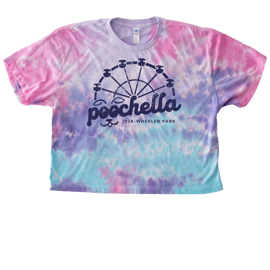 Poochella 2026 T-Shirt, a Cotton Candy Women's Tie Dye Cropped Tee