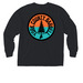 Half and half&nbsp; YCB, a Black Comfort Colors Long Sleeve Pocket Tee (back-view)