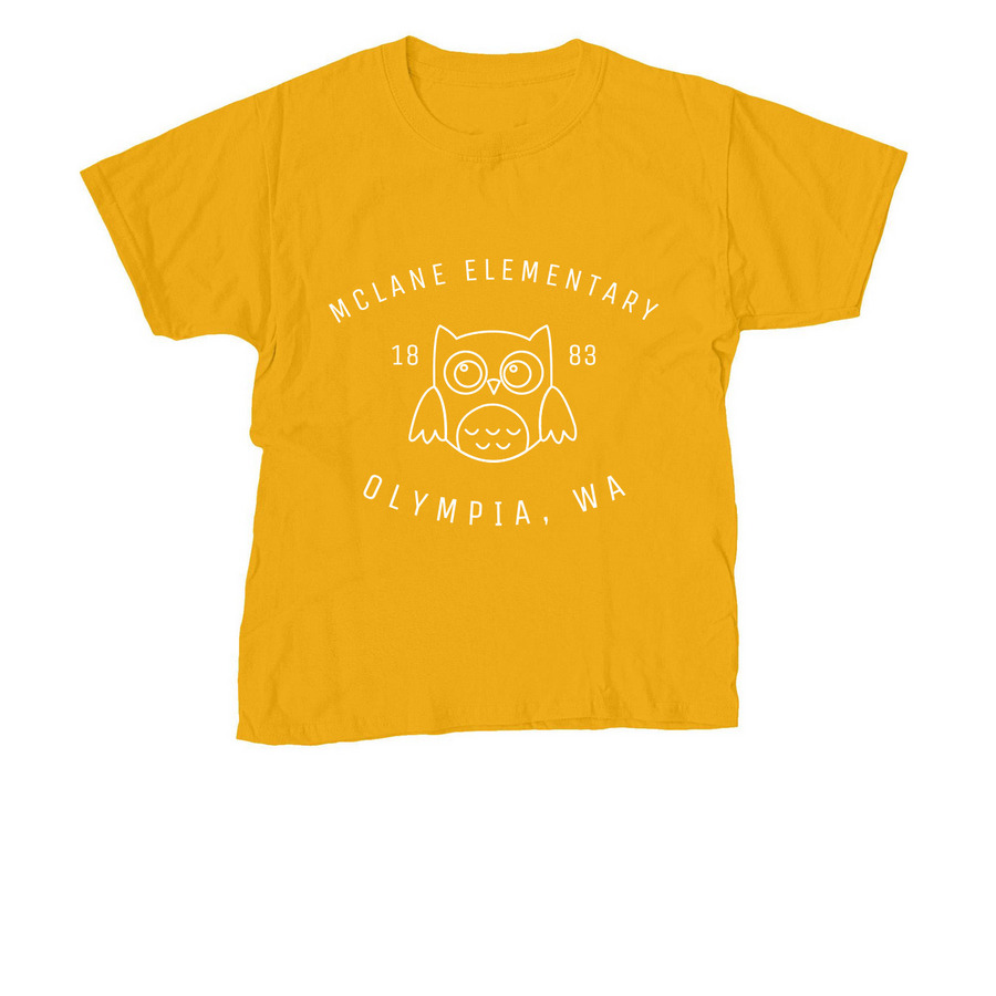 White Outline Owl- Tops, a Gold Youth Unisex Tee