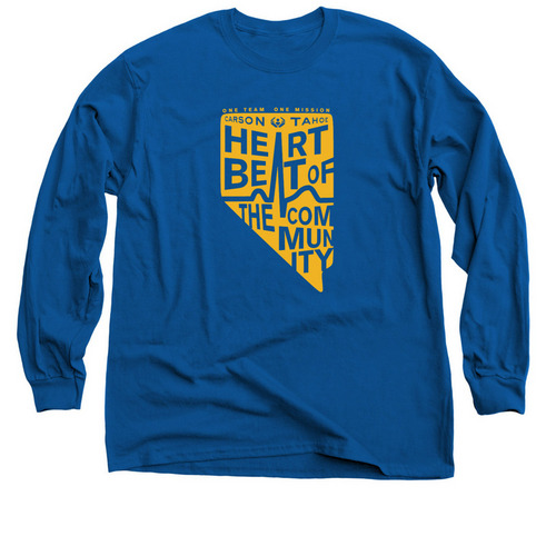 2023 Heartbeat of the Community Blue, a Royal Blue Classic Long Sleeve Tee