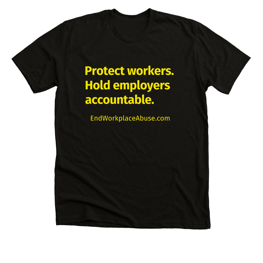 Protect workers., a Solid Black Blend Premium Unisex Tee