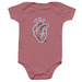 Born Brave Heart Onesie, a Mauve Infant Onesie