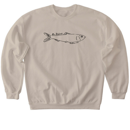 Go Fishing Pullover, a Sand Softstyle Crewneck Sweatshirt