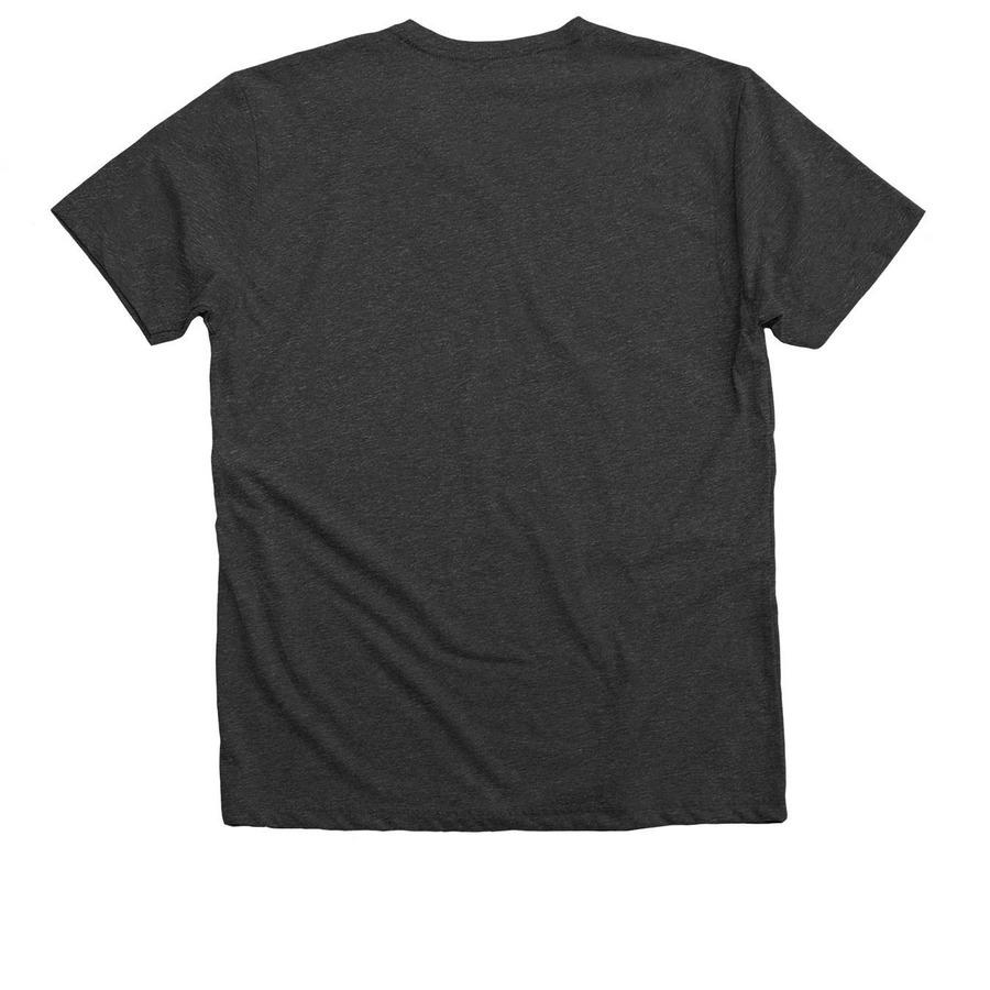 Connect, a Dark Grey Heather Premium V-Neck Tee (back-view)