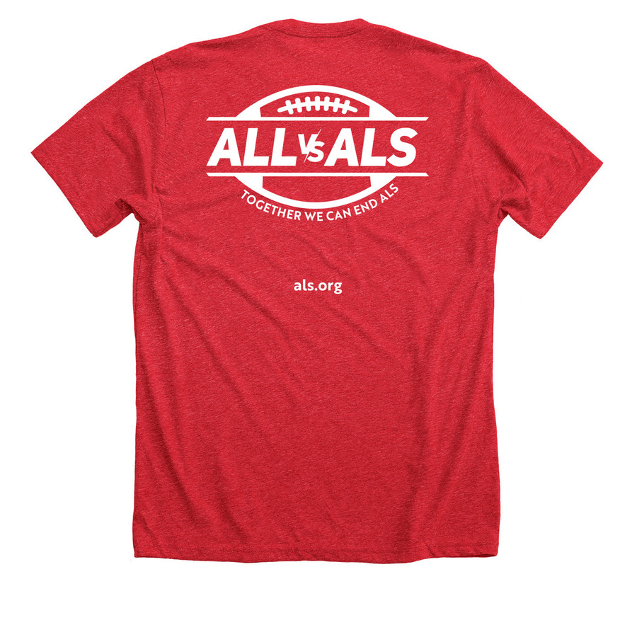 KC vs ALS, a Heather Red Premium Unisex Tee (back-view)