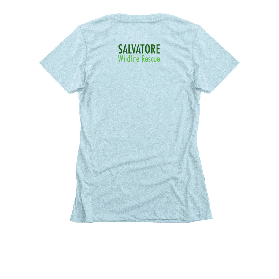 Stay Wild with Logo, a Ice Blue Women's Slim Fit Tee (back-view)