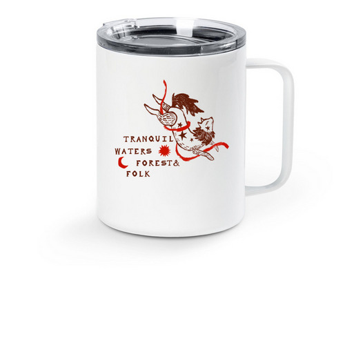 Campfire Mug, a White Stainless Steel Travel Mug
