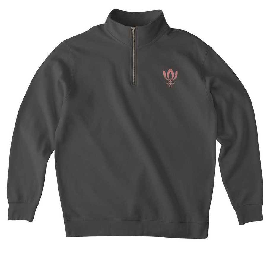 Fall Rose Root & Return Launch Apparel, a Asphalt Midweight Quarter Zip Pullover