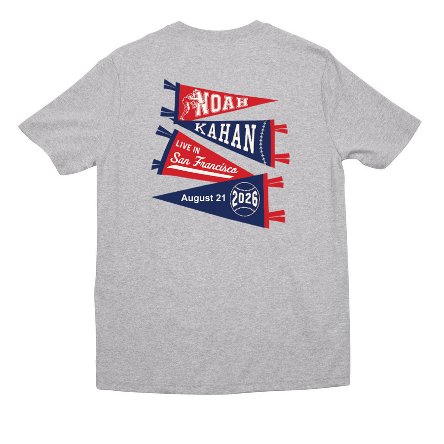 Noah Kahan&nbsp;San Francisco&nbsp;Merch, a Athletic Heather All-American Unisex Tee (back-view)