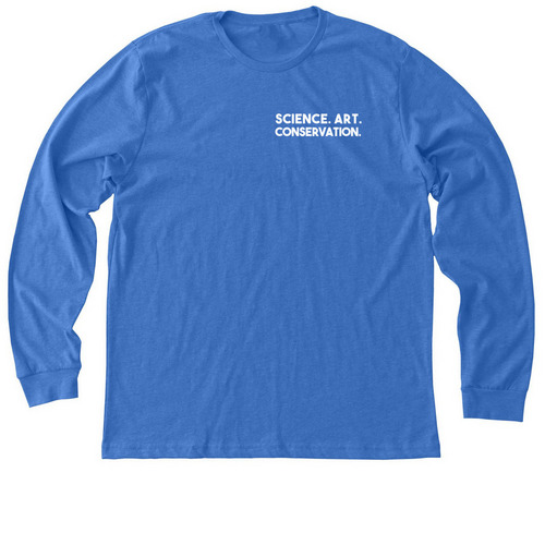 Science. Art. Conservation., a Heather True Royal Premium Long Sleeve Tee