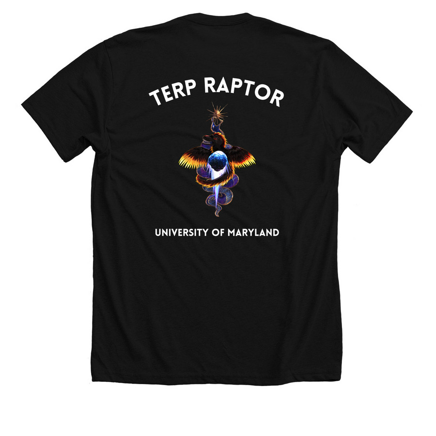 TERP RAPTOR Logo Shirt, a Solid Black Blend Premium Unisex Tee (back-view)