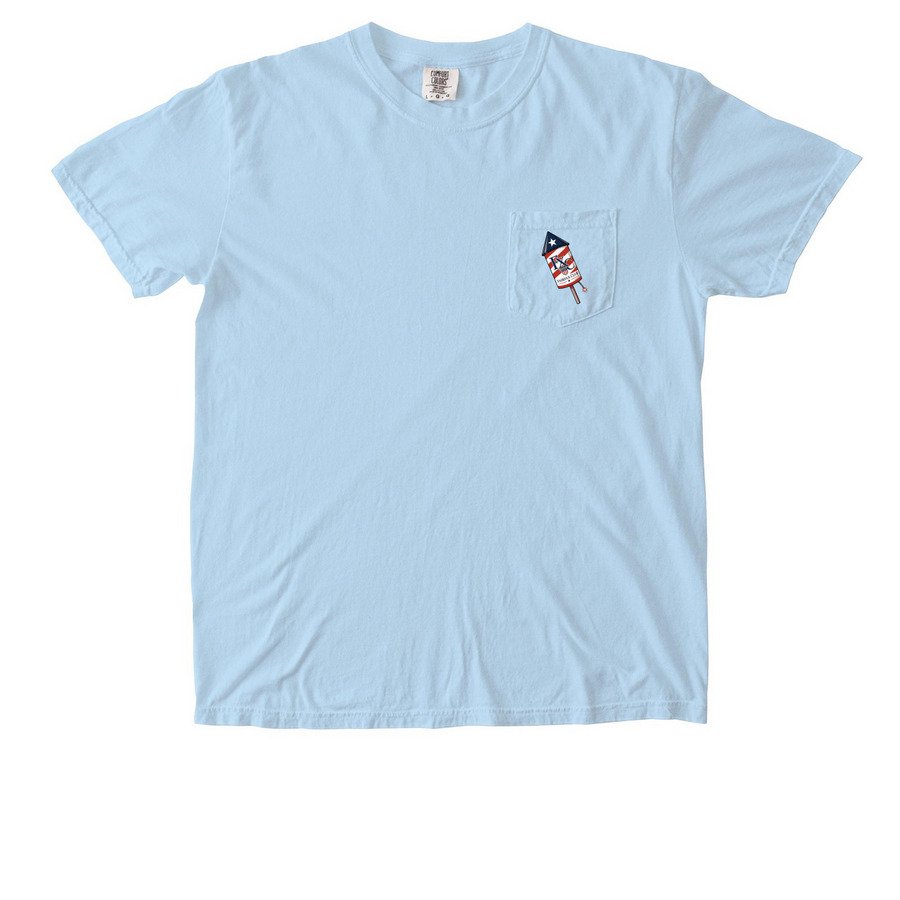 4th of July Graphic Shirts, a Chambray Comfort Colors Pocket Tee