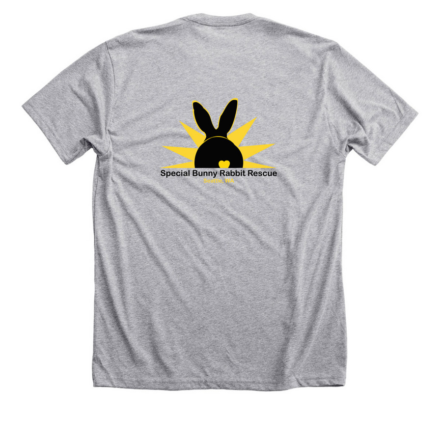 Special Bunny Logo: 2-Sided, a Athletic Heather Premium Unisex Tee (back-view)