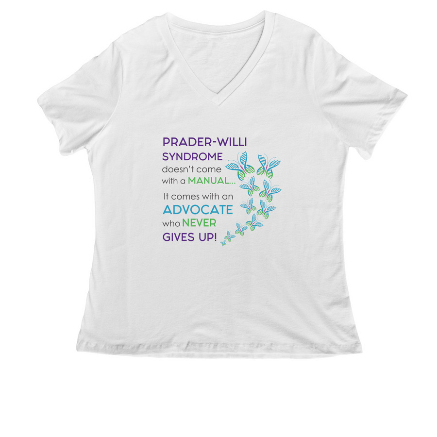 PWS Advocate Who NEVER GIVES UP!, a White Women's Relaxed V-Neck Tee